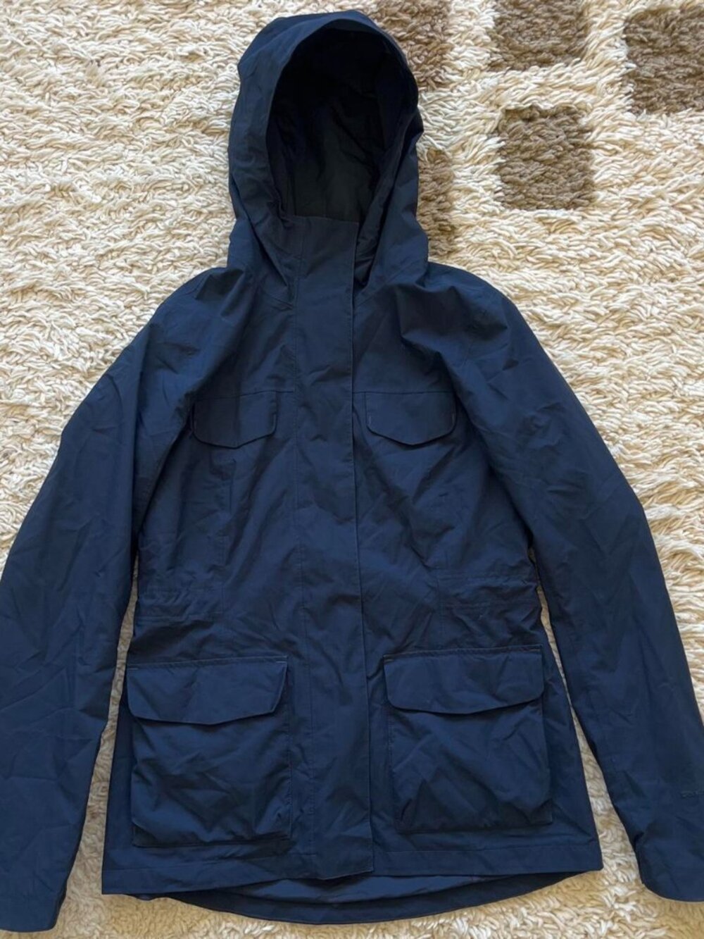 The North Face Hooded Rain Jacket Navy Blue Women's Small